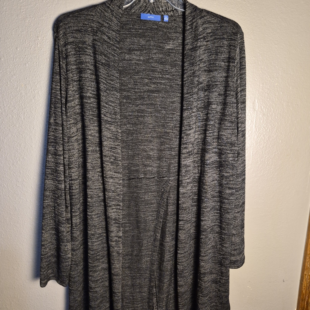 Apt. 9 Charcoal Open Front Cardigan